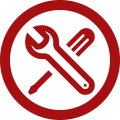 Werkzeug Icon in rot
