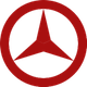 Mercedes Benz Logo in rot